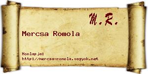 Mercsa Romola névjegykártya